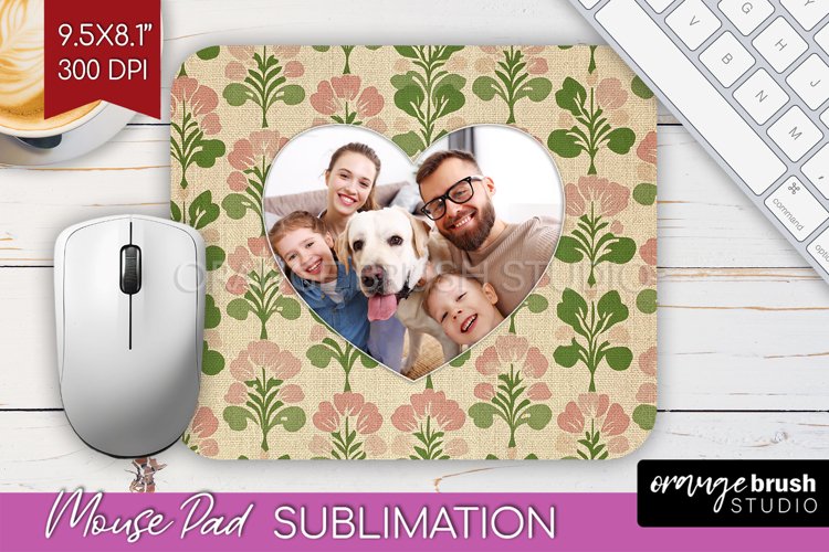 Flowers Photo Mouse Pad PNG - Vintage Floral Picture Frame