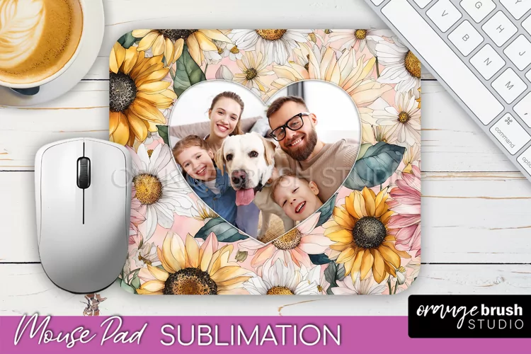 Photo Mouse Pad Sublimation, Floral Mouse Pad Picture Frame