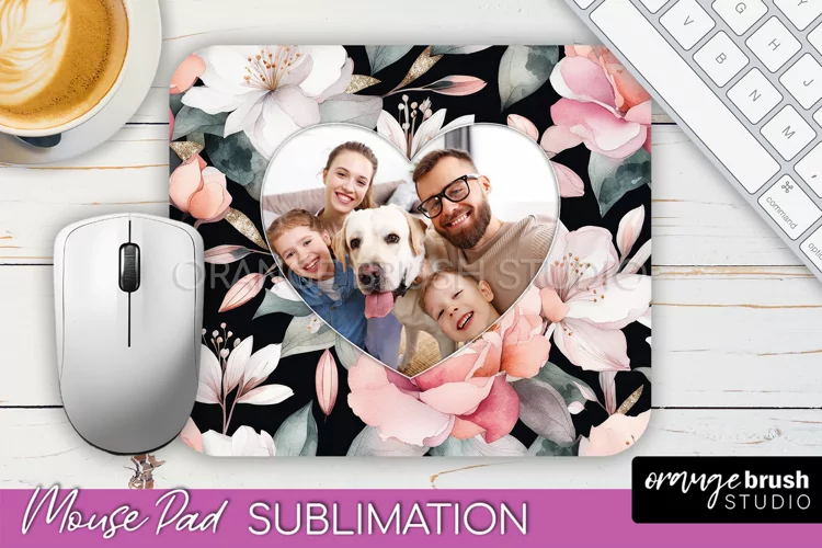 Photo Mouse Pad Sublimation, Floral Mouse Pad Picture Frame