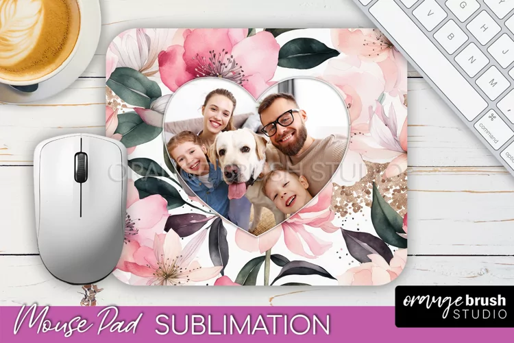 Photo Mouse Pad Sublimation, Floral Mouse Pad Picture Frame