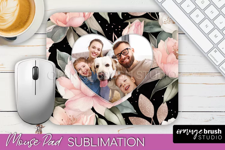 Photo Mouse Pad Sublimation, Floral Mouse Pad Picture Frame