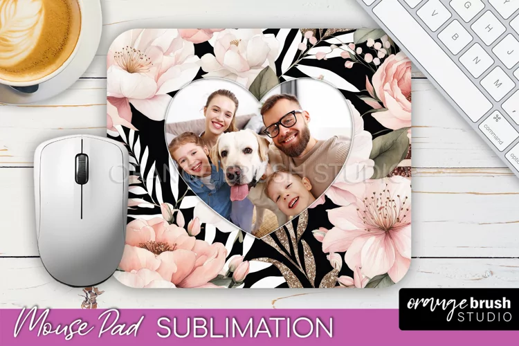 Photo Mouse Pad Sublimation, Floral Mouse Pad Picture Frame