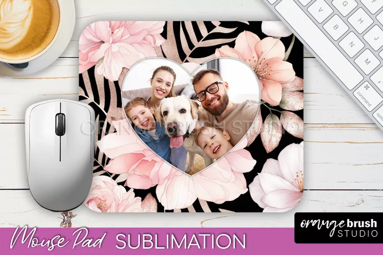 Photo Mouse Pad Sublimation, Floral Mouse Pad Picture Frame