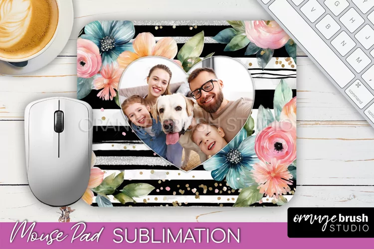 Photo Mouse Pad Sublimation, Floral Mouse Pad Picture Frame