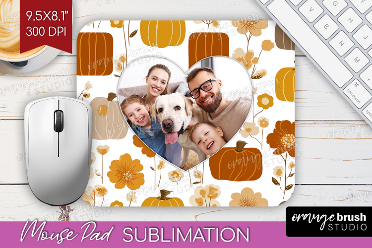Pumpkun Photo Mouse Pad PNG - Fall Picture Frame Mouse Pad