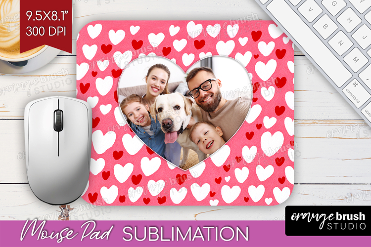 Heart Pattern Photo Mouse Pad PNG - Valentines Day Picture