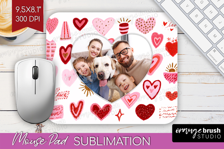 Heart Pattern Photo Mouse Pad PNG - Valentines Day Picture