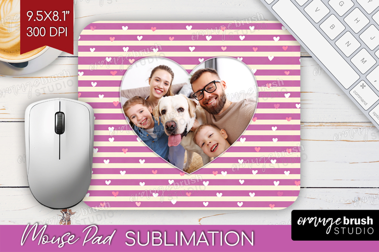 Heart Pattern Photo Mouse Pad PNG - Valentines Day Picture