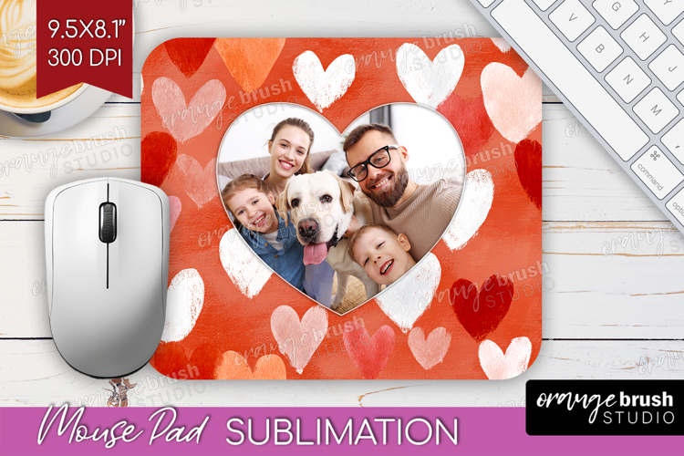 Heart Pattern Photo Mouse Pad PNG - Valentines Day Picture