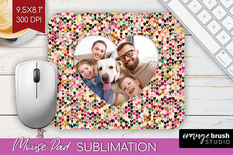 Heart Pattern Photo Mouse Pad PNG - Valentines Day Picture