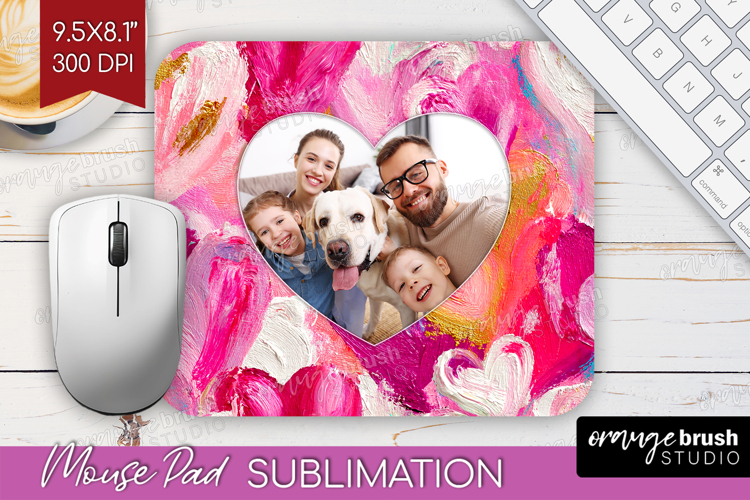 Heart Pattern Photo Mouse Pad PNG - Valentines Day Picture