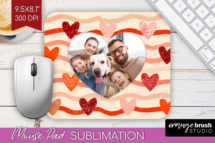 Heart Pattern Photo Mouse Pad PNG - Valentines Day Picture