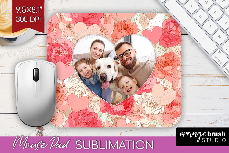 Heart Pattern Photo Mouse Pad PNG - Valentines Day Picture
