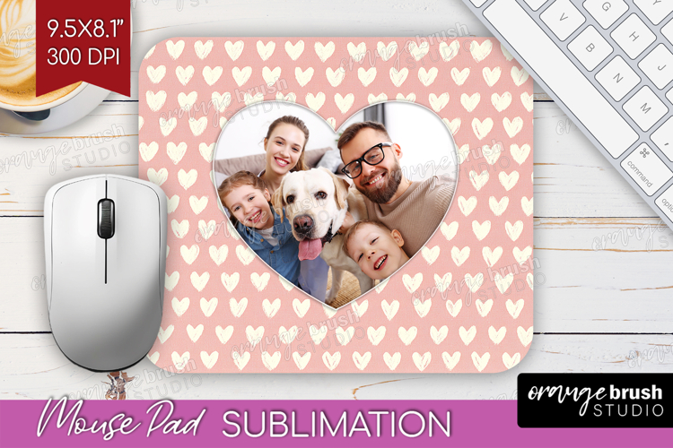 Heart Pattern Photo Mouse Pad PNG - Valentines Day Picture