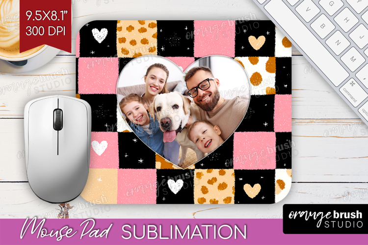 Heart Pattern Photo Mouse Pad PNG - Valentines Day Picture