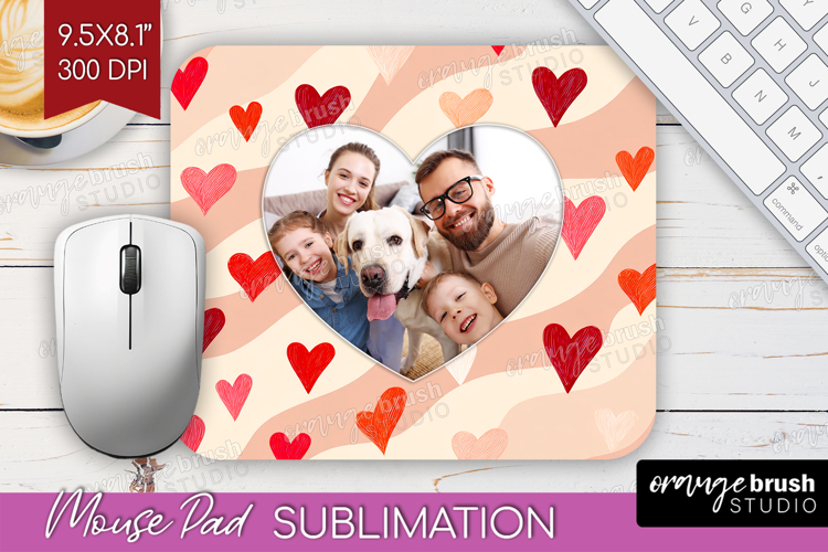 Heart Pattern Photo Mouse Pad PNG - Valentines Day Picture