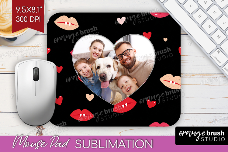 Heart Pattern Photo Mouse Pad PNG - Valentines Day Picture