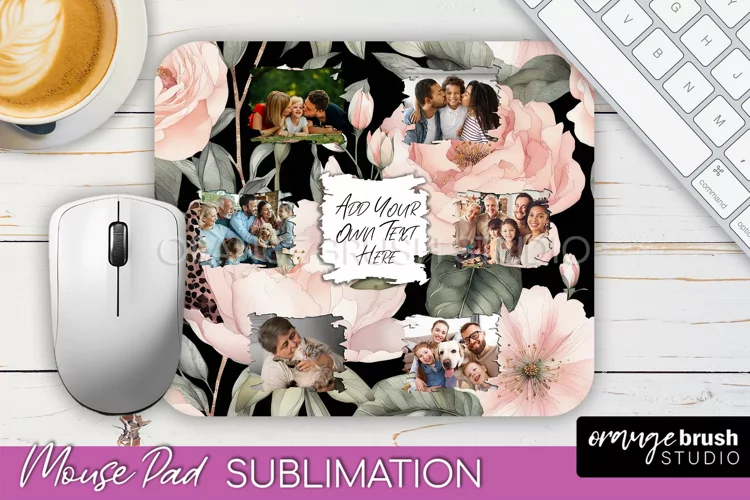 Photo Mouse Pad Sublimation, Floral Mouse Pad Picture Frame