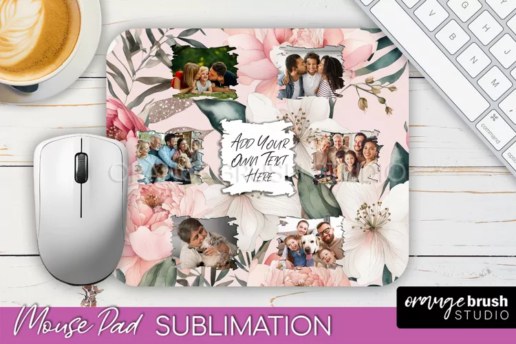 Photo Mouse Pad Sublimation, Floral Mouse Pad Picture Frame