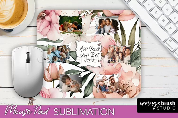 Photo Mouse Pad Sublimation, Floral Mouse Pad Picture Frame