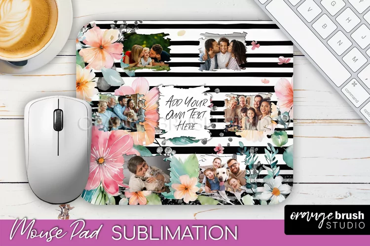 Photo Mouse Pad Sublimation, Floral Mouse Pad Picture Frame
