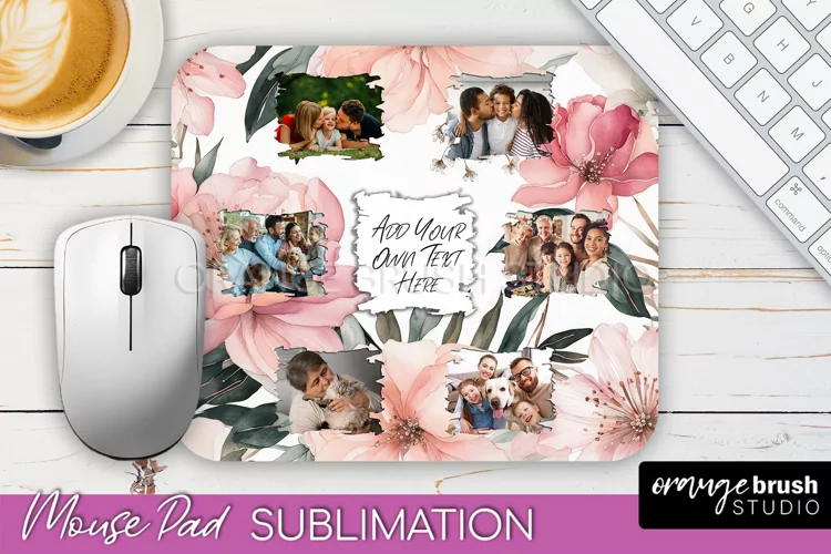 Photo Mouse Pad Sublimation, Floral Mouse Pad Picture Frame