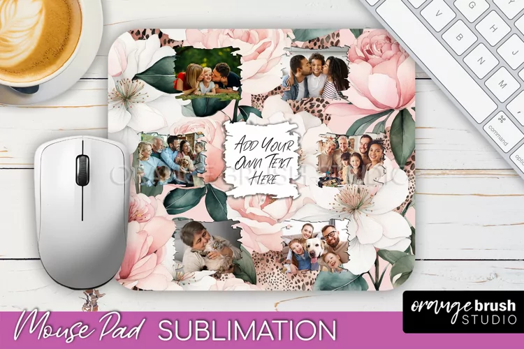Photo Mouse Pad Sublimation, Floral Mouse Pad Picture Frame