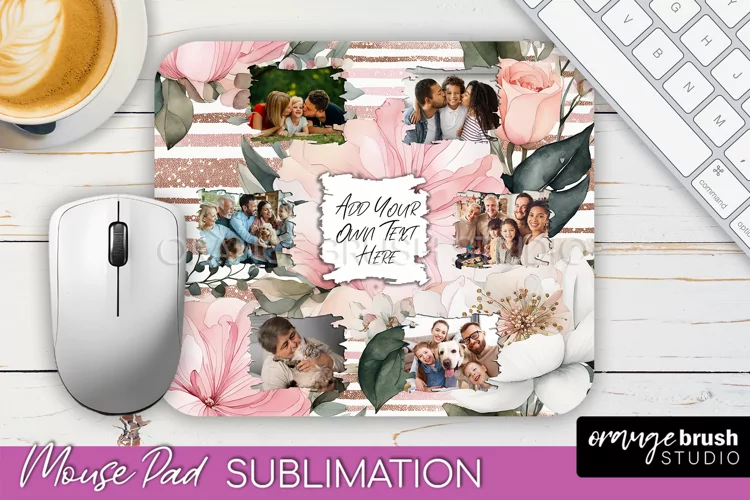 Photo Mouse Pad Sublimation, Floral Mouse Pad Picture Frame