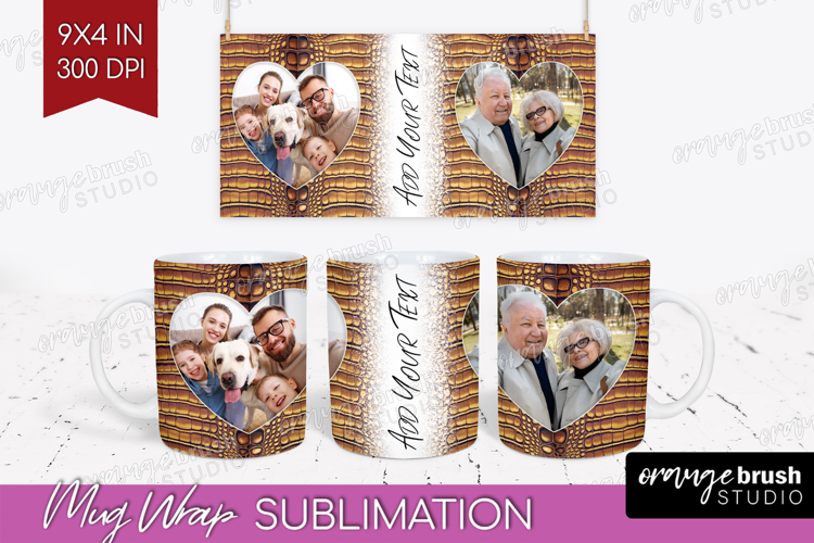 Animal Print Photo Mug Wrap PNG - Wild Animal Picture Frame