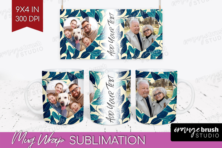 Eucalyptus Photo Mug Wrap PNG - Botanical Picture Frame Mug