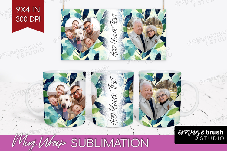 Eucalyptus Photo Mug Wrap PNG - Botanical Picture Frame Mug