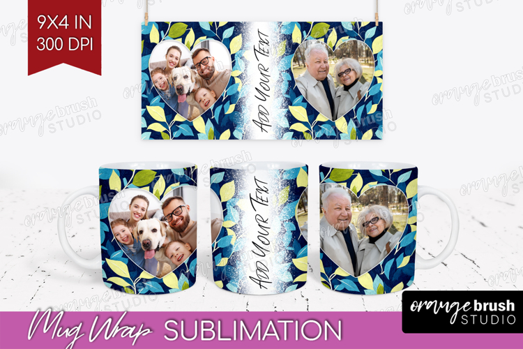 Eucalyptus Photo Mug Wrap PNG - Botanical Picture Frame Mug