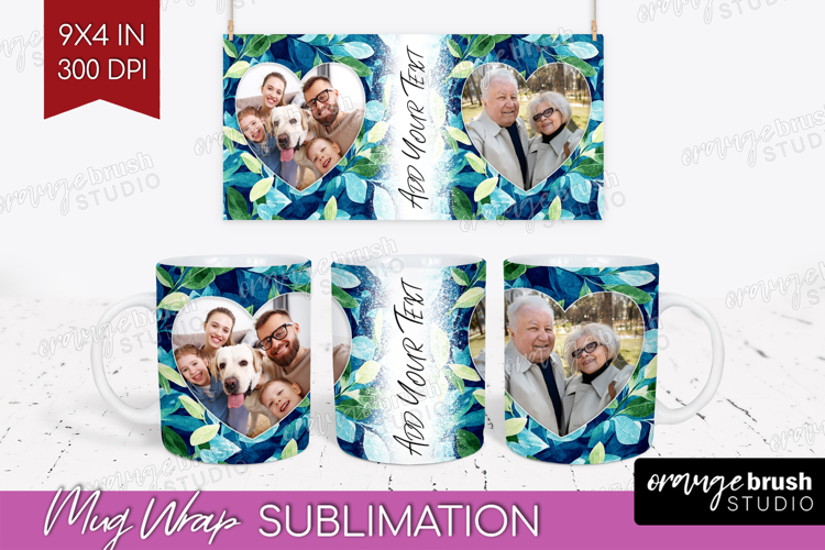 Eucalyptus Photo Mug Wrap PNG - Botanical Picture Frame Mug