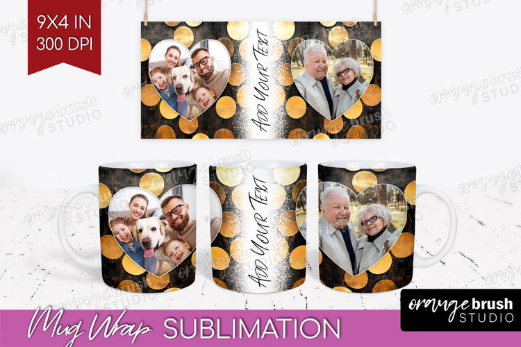 Rose Gold Photo Mug Wrap PNG - Abstract Picture Frame Mug