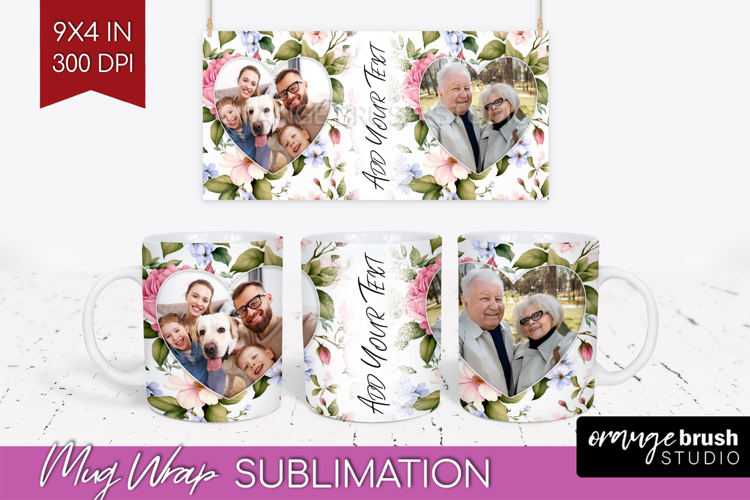 Spring Photo Mug Wrap PNG - Flowers Picture Frame Mug