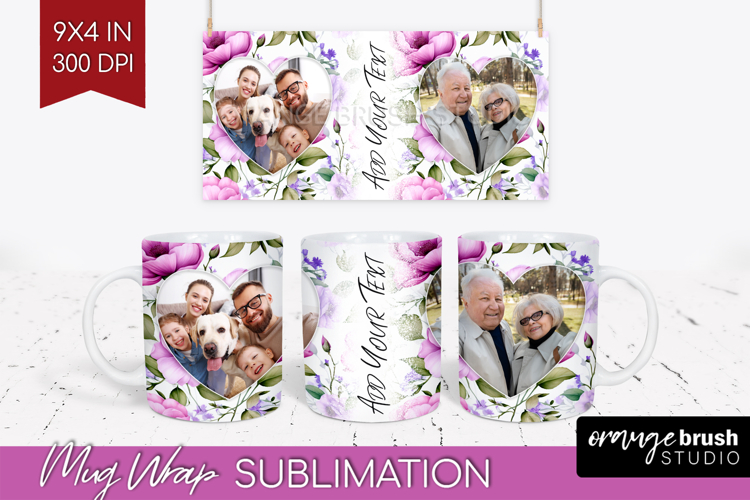 Spring Photo Mug Wrap PNG - Flowers Picture Frame Mug