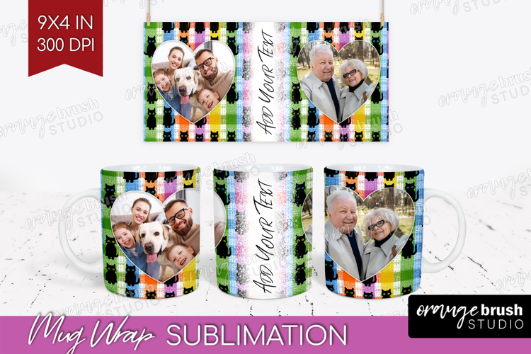 Halloween Photo Mug Wrap PNG - Spooky Picture Frame Mug