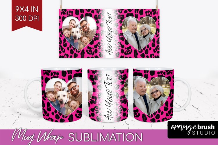 Leopard Print Photo Mug Wrap PNG - Animal Pattern Picture