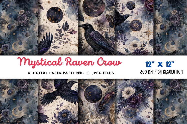 Mystical Raven Crow Junk Journal JPG