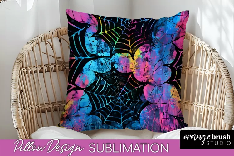 Neon Halloween Pillow Sublimation - Spooky Pillow Cover