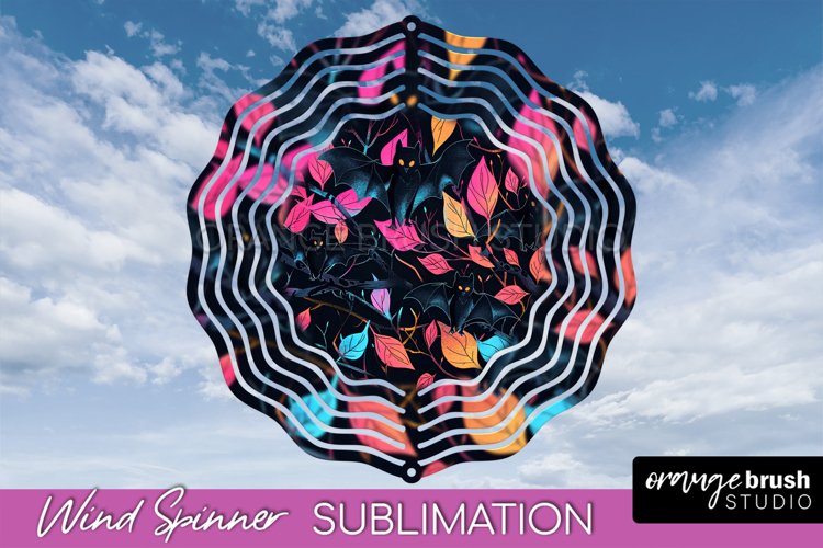Neon Halloween Wind Spinner, Spooky Wind Spinner Sublimation