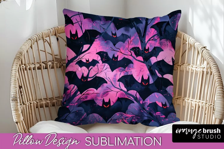 Neon Halloween Pillow Sublimation - Spooky Pillow Cover