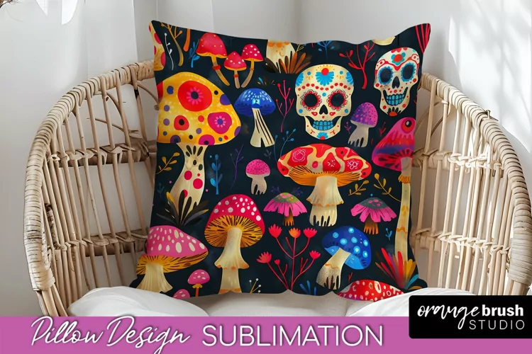 Neon Halloween Pillow Sublimation - Spooky Pillow Cover