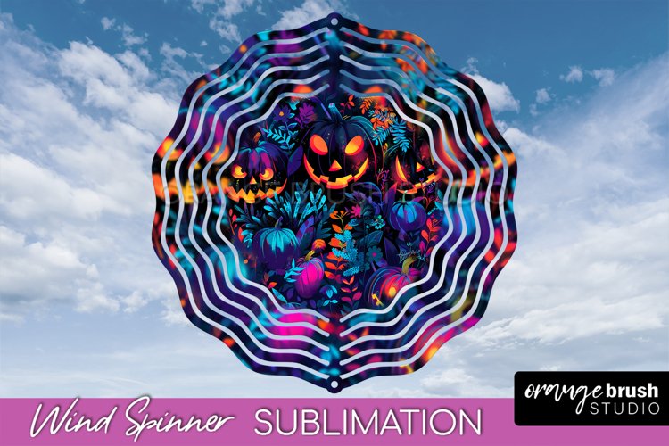 Neon Halloween Wind Spinner, Spooky Wind Spinner Sublimation