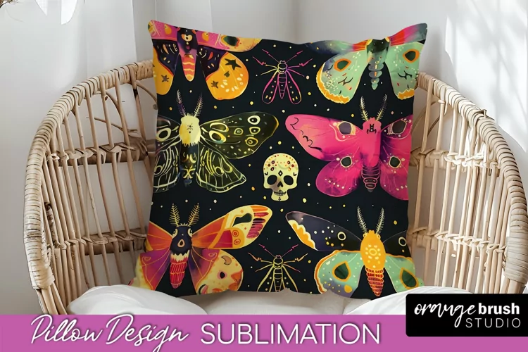 Neon Halloween Pillow Sublimation - Spooky Pillow Cover