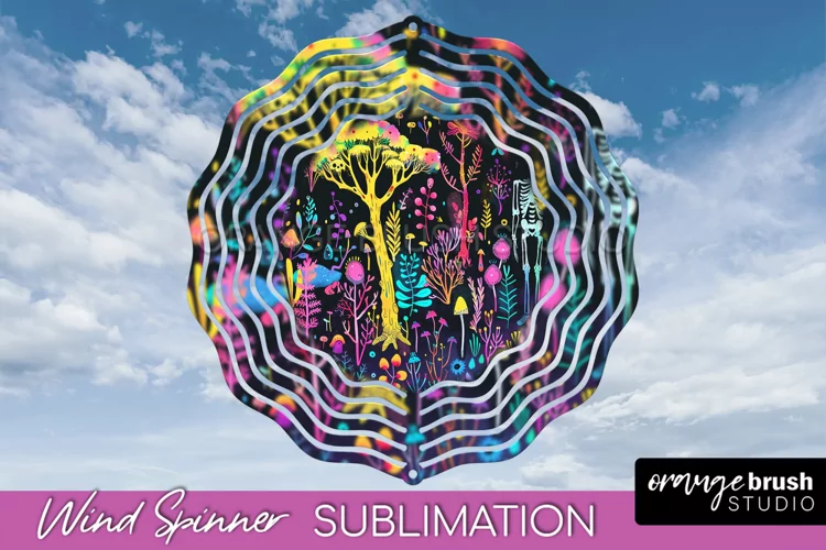 Neon Halloween Wind Spinner, Spooky Wind Spinner Sublimation