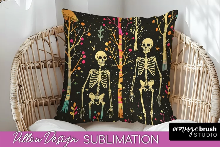 Neon Halloween Pillow Sublimation - Spooky Pillow Cover