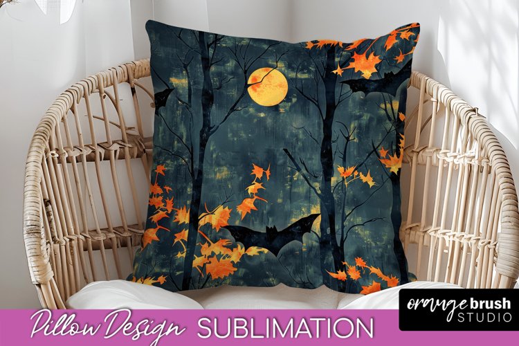 Neon Halloween Pillow Sublimation - Spooky Pillow Cover example image 1
