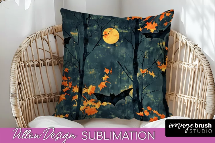 Neon Halloween Pillow Sublimation - Spooky Pillow Cover