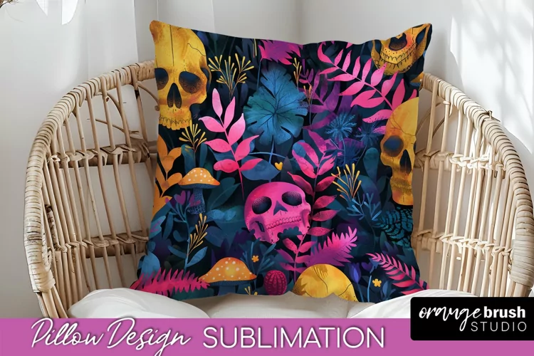 Neon Halloween Pillow Sublimation - Spooky Pillow Cover
